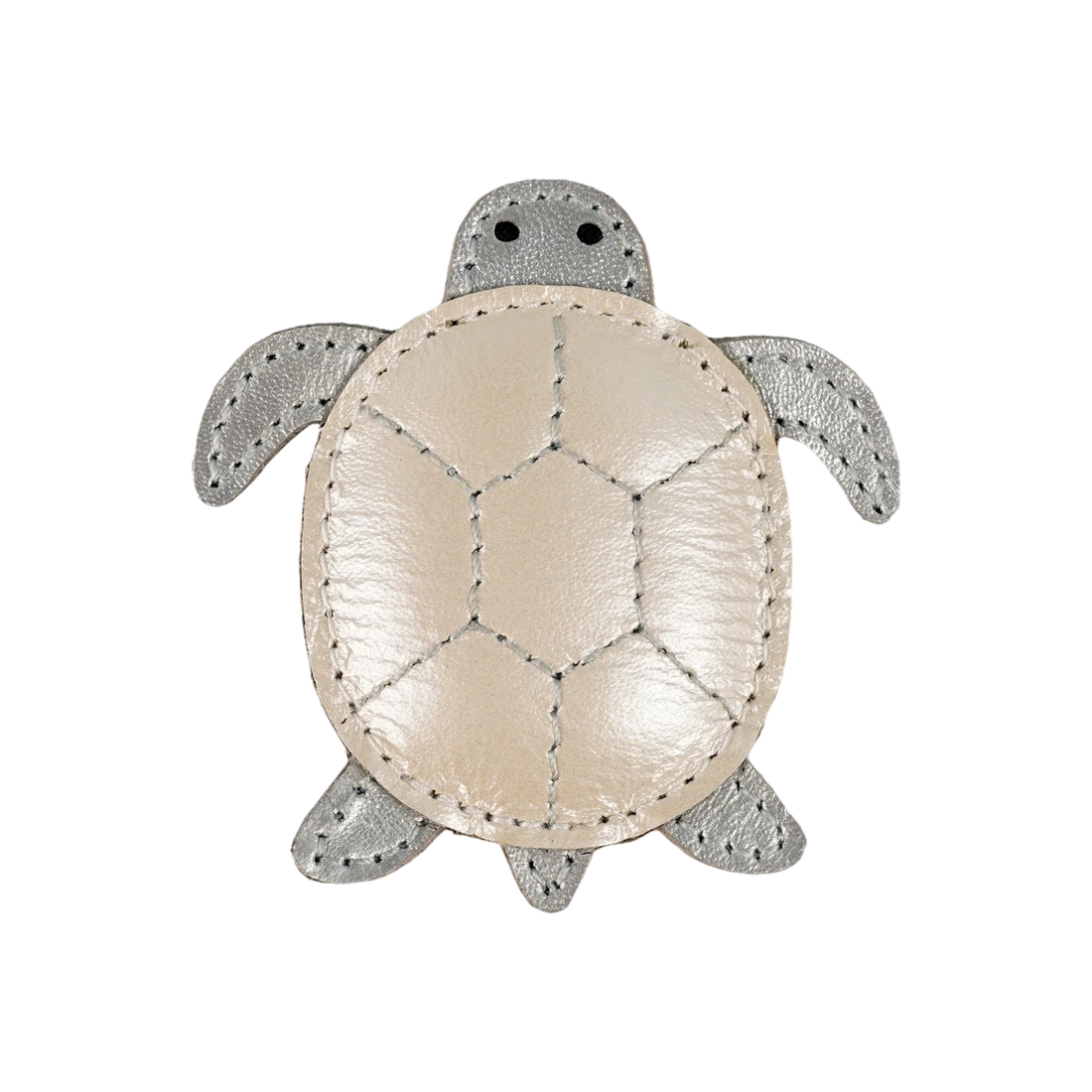 Donsje Gurt Hairclip Shimmer Turtle - Silver Grey Metallic Leather