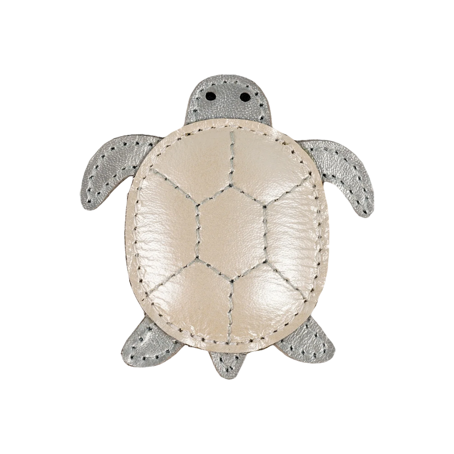 Donsje Gurt Hairclip Shimmer Turtle - Silver Grey Metallic Leather