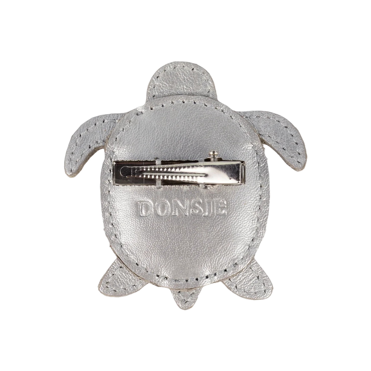 Donsje Gurt Hairclip Shimmer Turtle - Silver Grey Metallic Leather