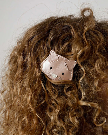 Donsje Blinc Hairclip Cat - Rose Metallic Leather