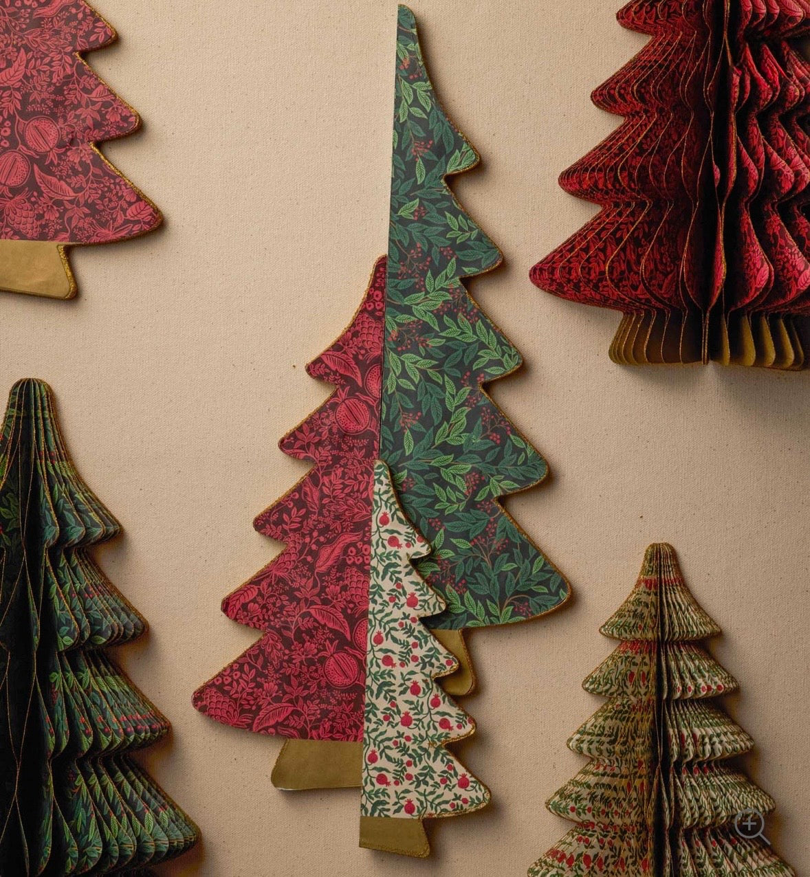 Rifle Paper Co. Holiday Honeycomb Tree Decor Set Of 3