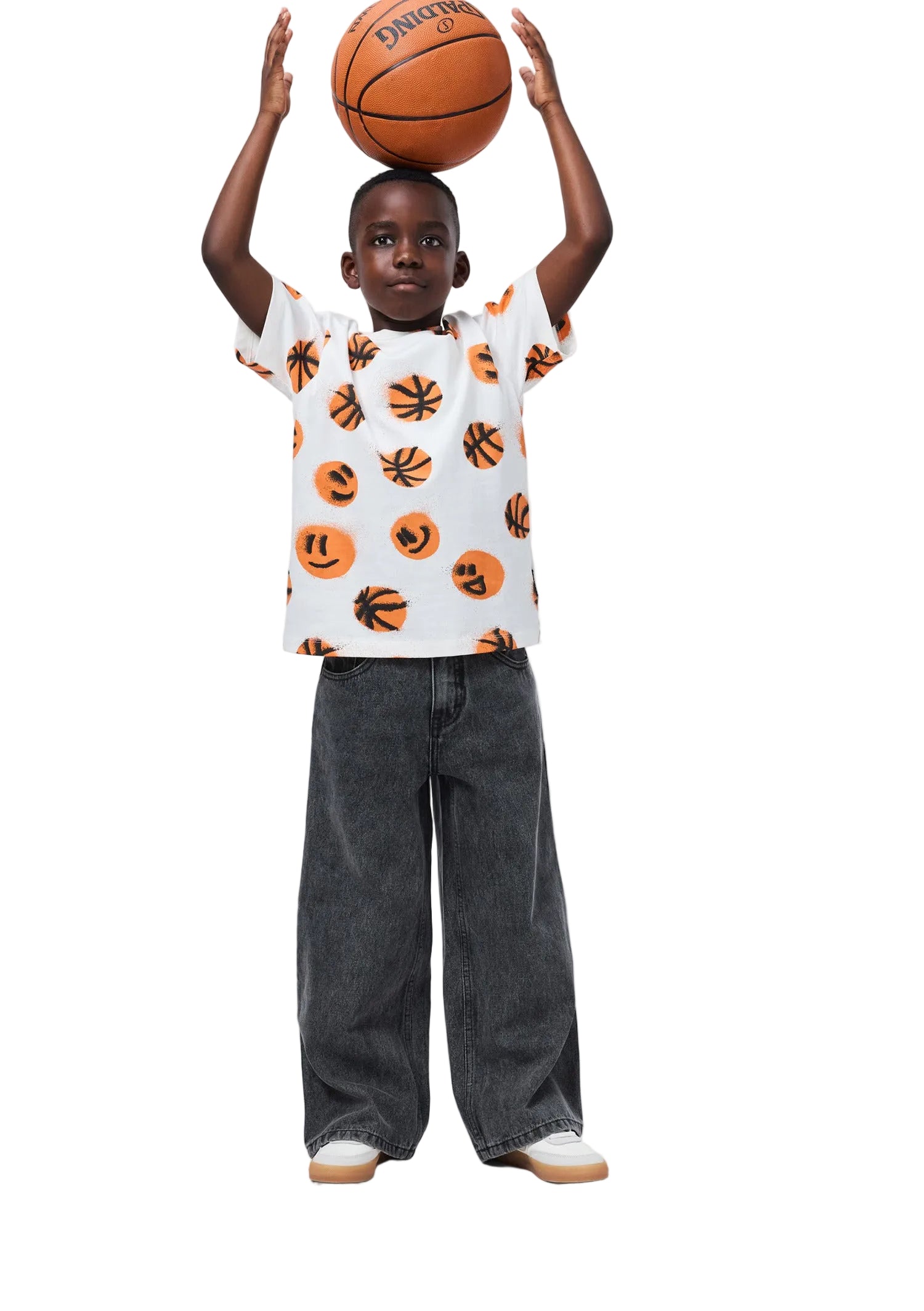 Molo Riley Shorts Sleeve Tee - Basketballs