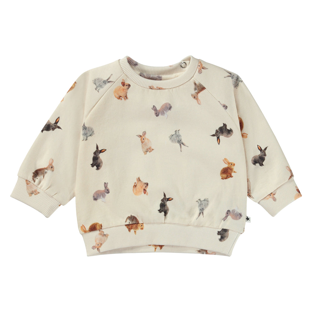 Molo Disc Baby Sweatshirt - Jumping Bunnies