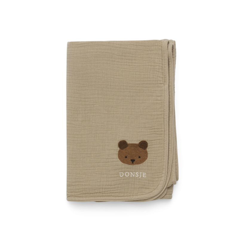Donsje Ploekie Muslin Blanket XL | Bear - Taupe