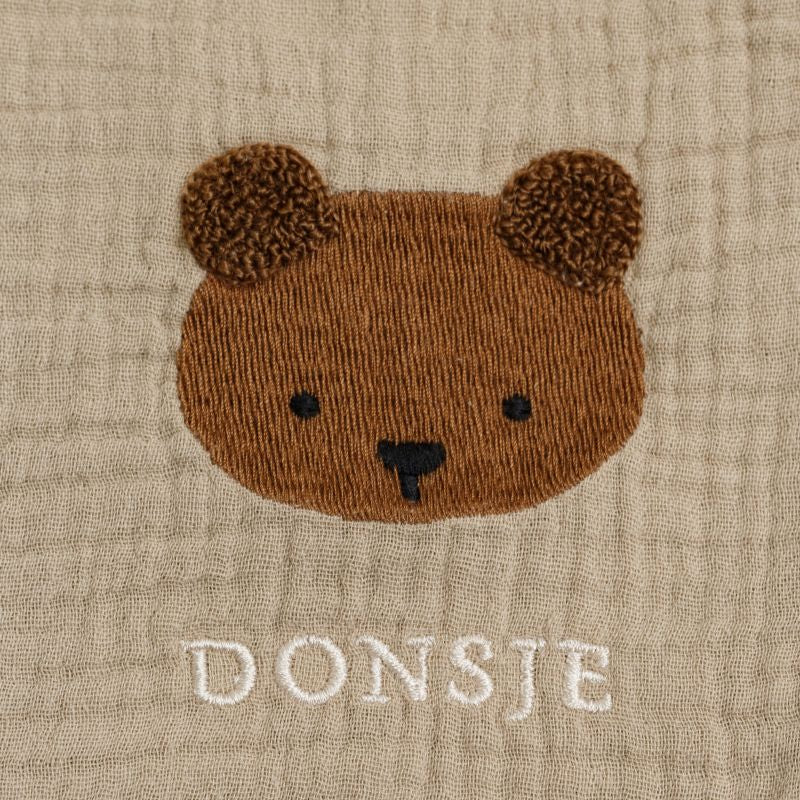Donsje Ploekie Muslin Blanket XL Bear - Taupe