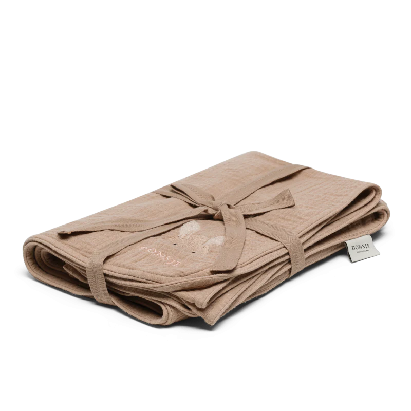 Donsje Ploekie Muslin Blanket XL Fluffy Bunny - Rose Mocha
