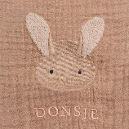 Donsje Ploekie Muslin Blanket XL Fluffy Bunny - Rose Mocha