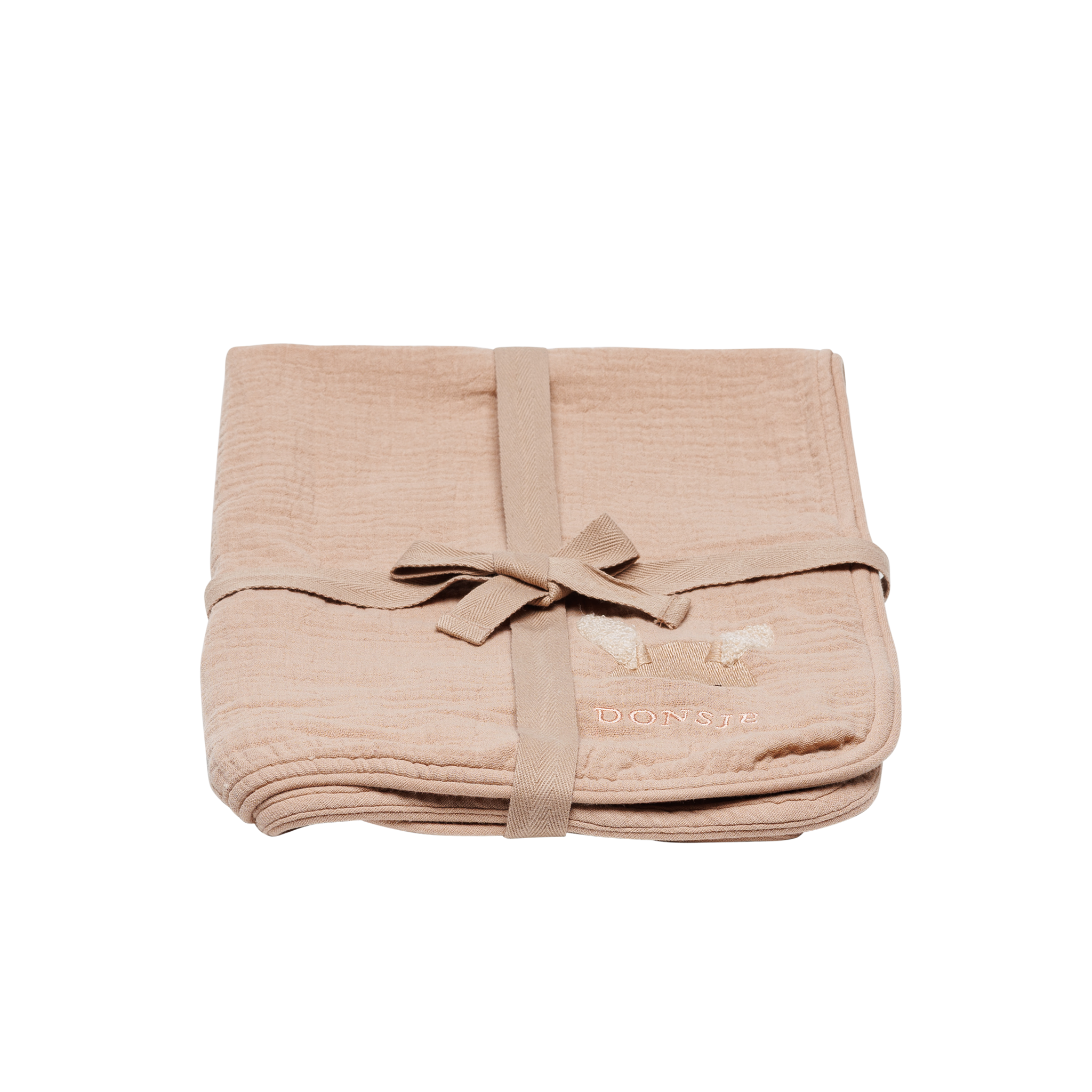 Donsje Ploekie Muslin Blanket S |  Fluffy Bunny - Rose Mocha