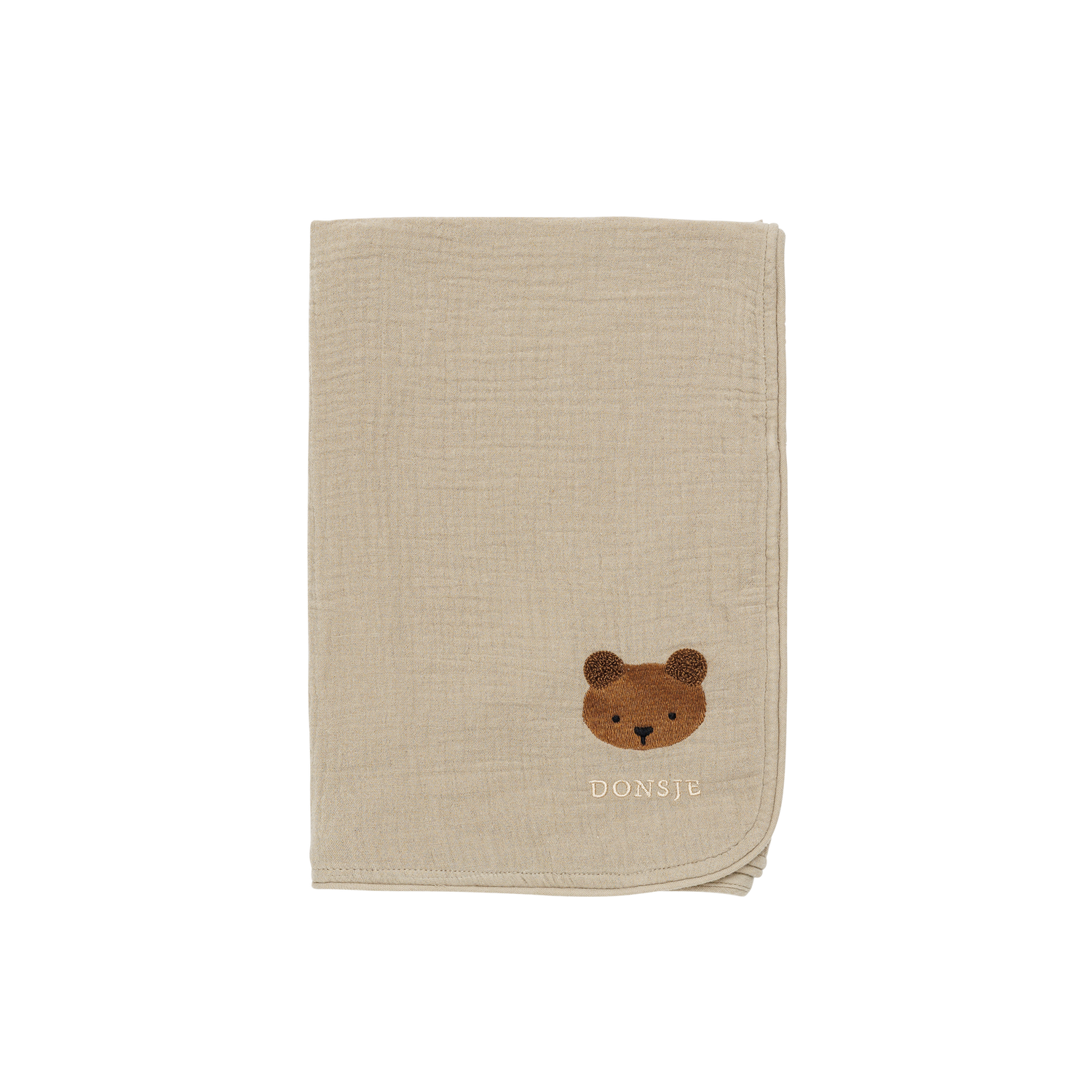 Donsje Ploekie Muslin Blanket S |  Bear - Taupe