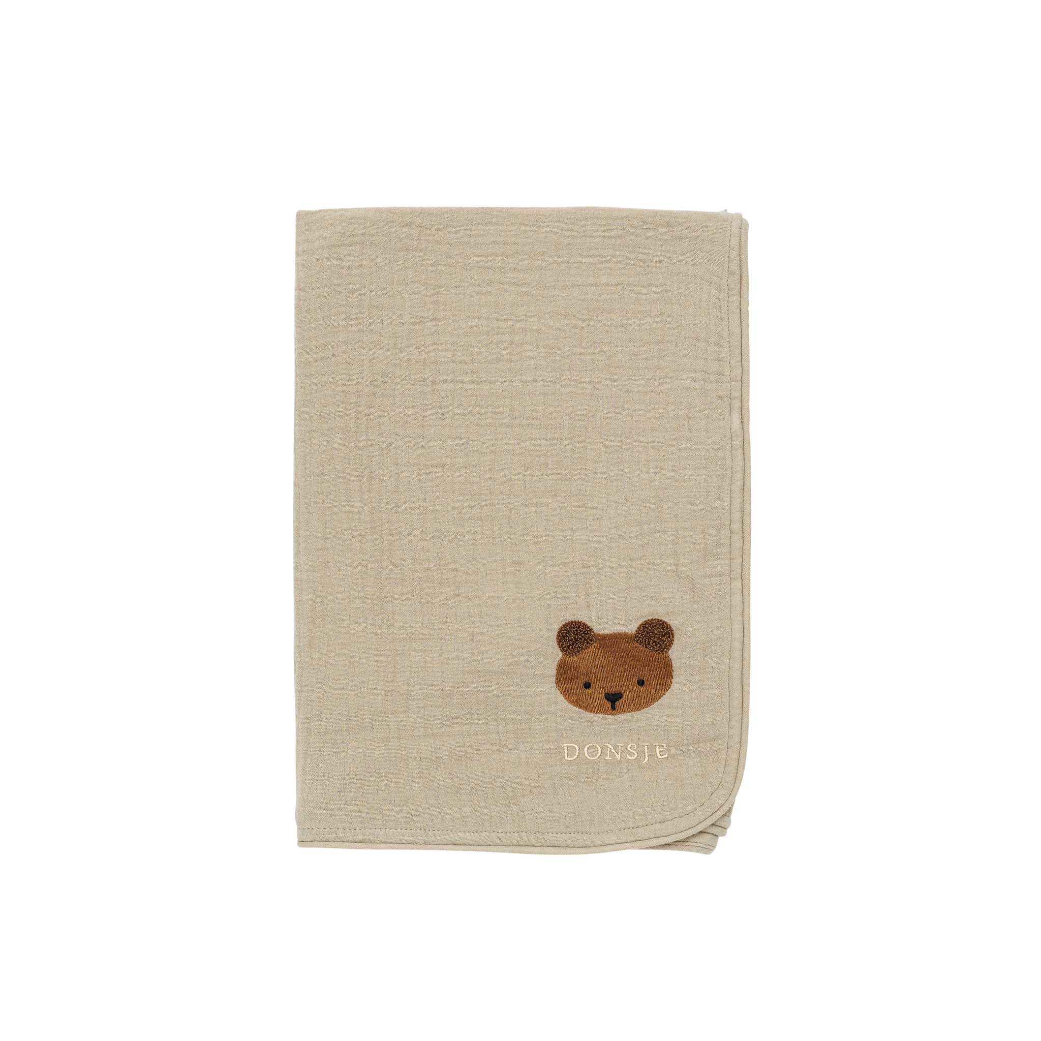 Donsje Ploekie Muslin Blanket S |  Bear - Taupe