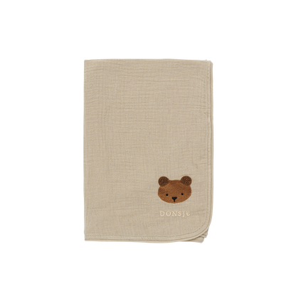 Donsje Ploekie Muslin Blanket S |  Bear - Taupe