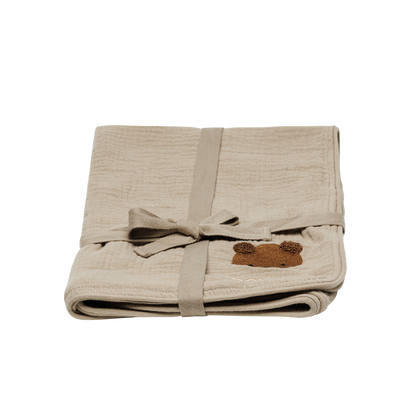 Donsje Ploekie Muslin Blanket S |  Bear - Taupe