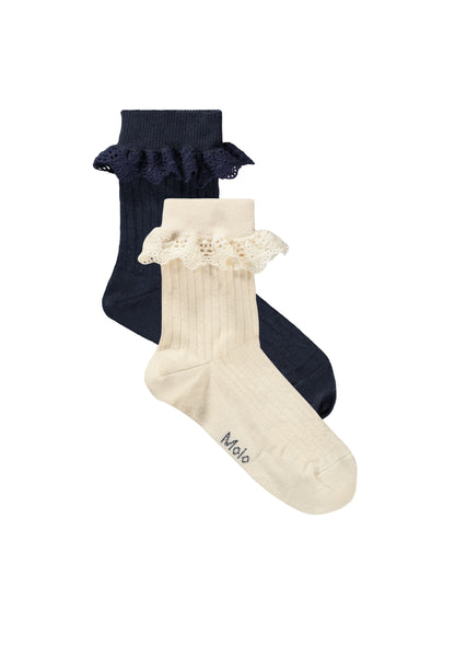 Molo Nana Socks - Navy Pearled