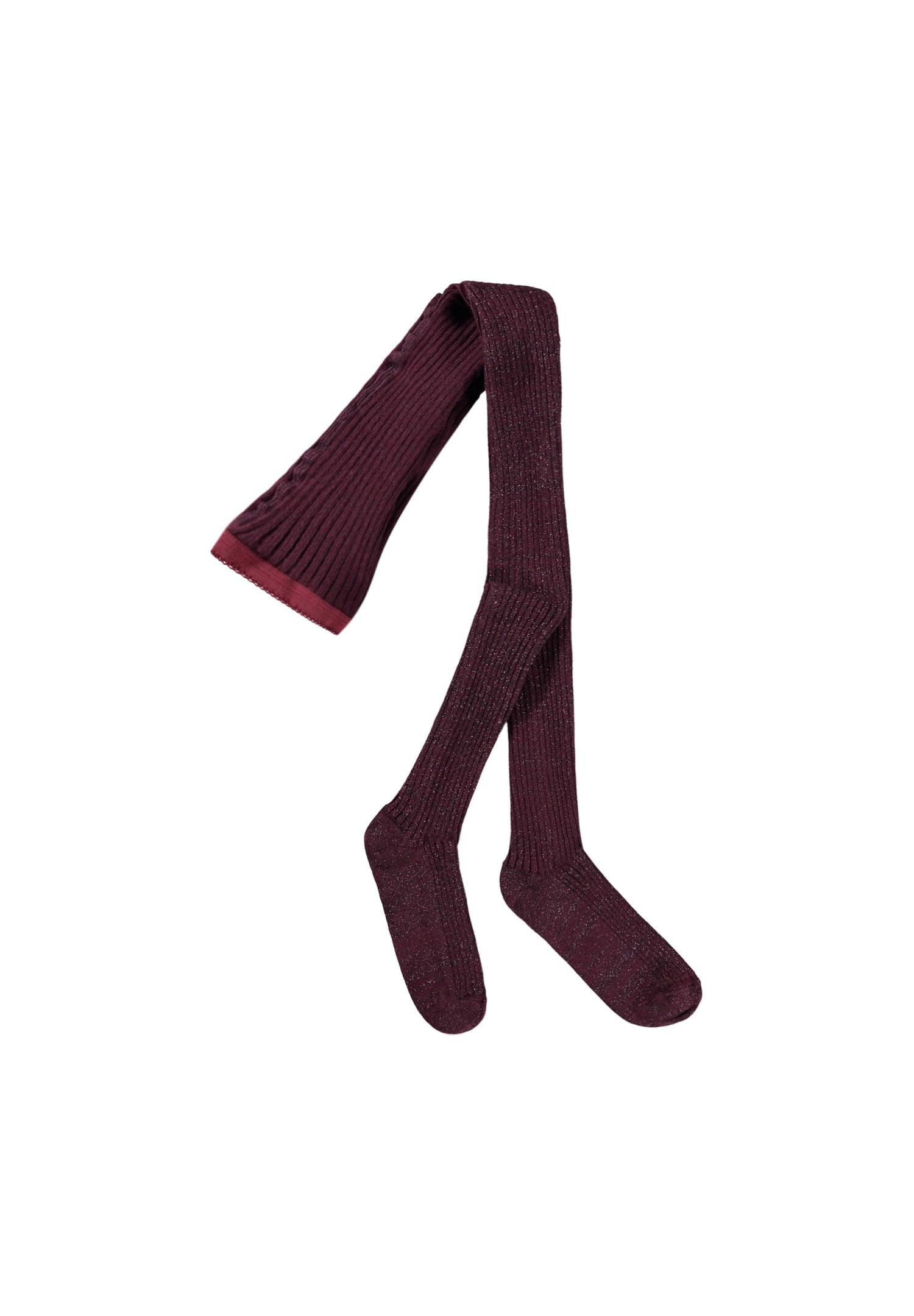 Molo Glitter Rib Tights - Forestberry