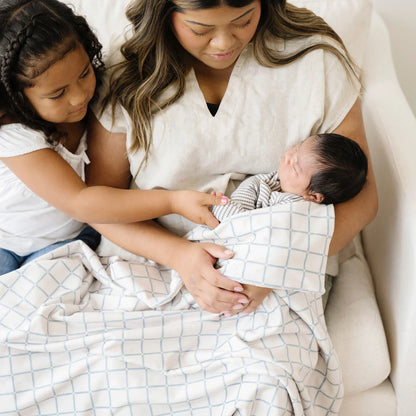 Saranoni Minky Stretch Receiving Blankets - Grid
