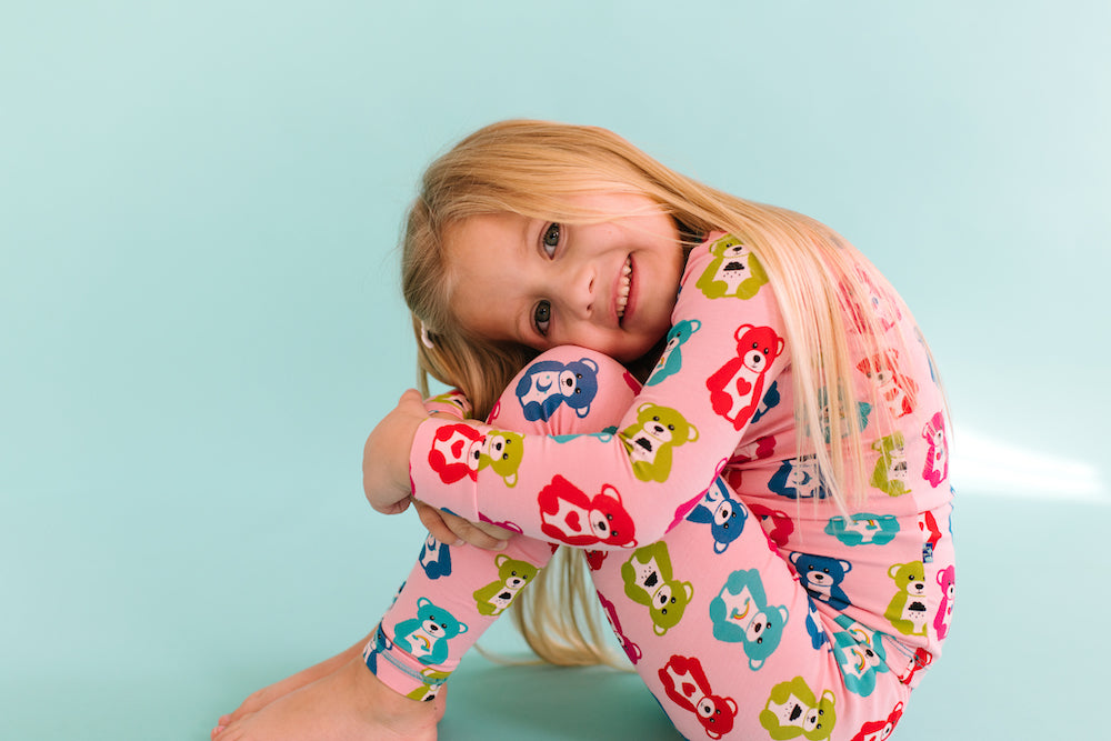 Kickee Pants Print Long Sleeve Pajama Set - Lotus Happy Teddy