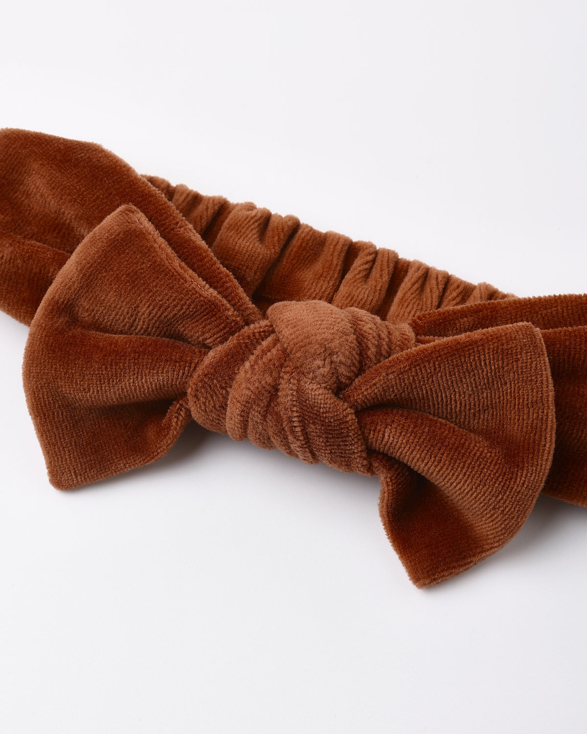 Quincy Mae Velour Bow Headband - Redwood