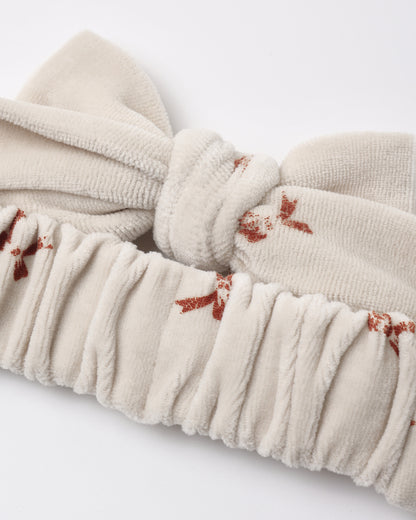 Quincy Mae Velour Bow Headband - Red Bows