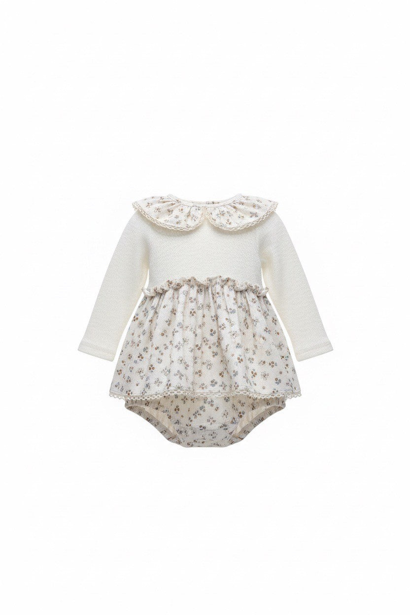 Tiny Fish Little Flowers Bodysuit - Ivory
