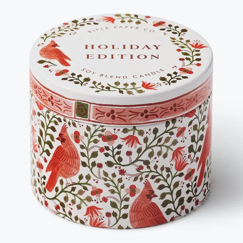 Rifle Paper Co. Tin Candle - Cardinals Holiday