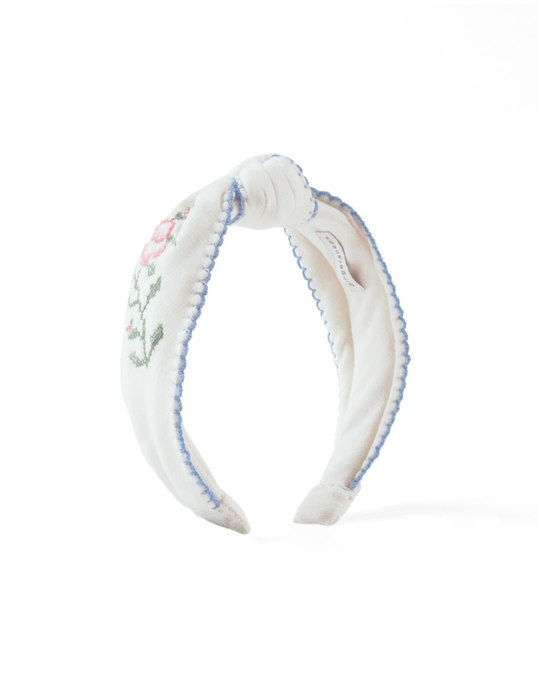 Gingersnaps Primrose Crosstitch Embroidered Headband - Off White