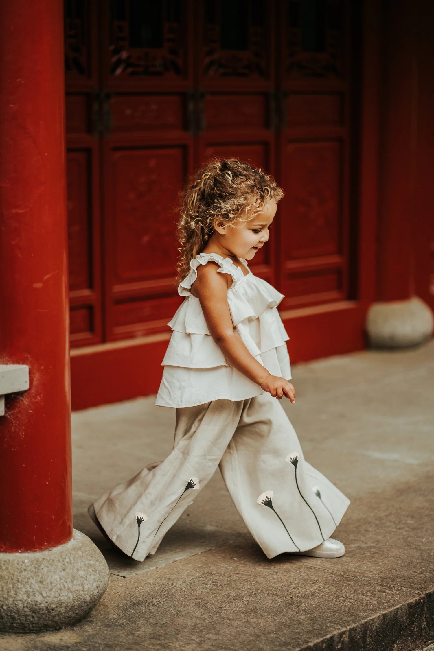 Donsje Fifis Linen Trousers Poppy - Soft Sand
