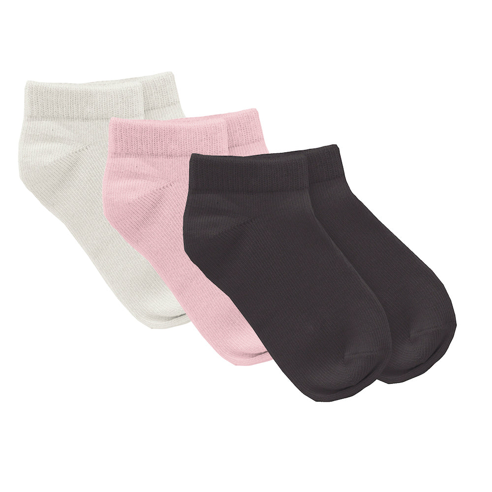 Kickee Pants Ankle socks Set Of 3 - Midnight, Natural & Lotus