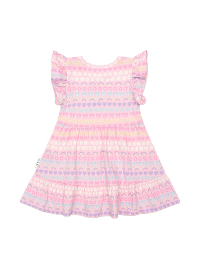 Huxbaby Emoji Rainbow Tier Dress - Multi