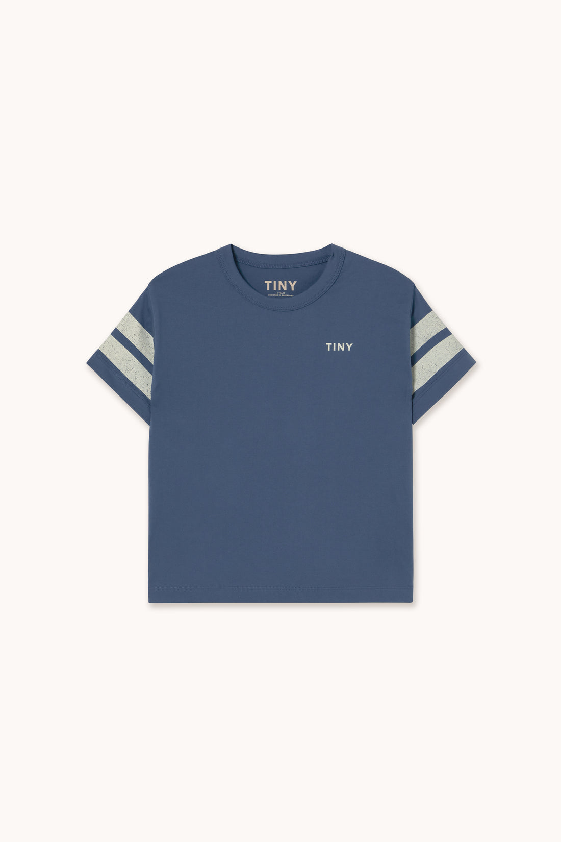 Tiny Cottons Stripes Logo Tee - Light Navy