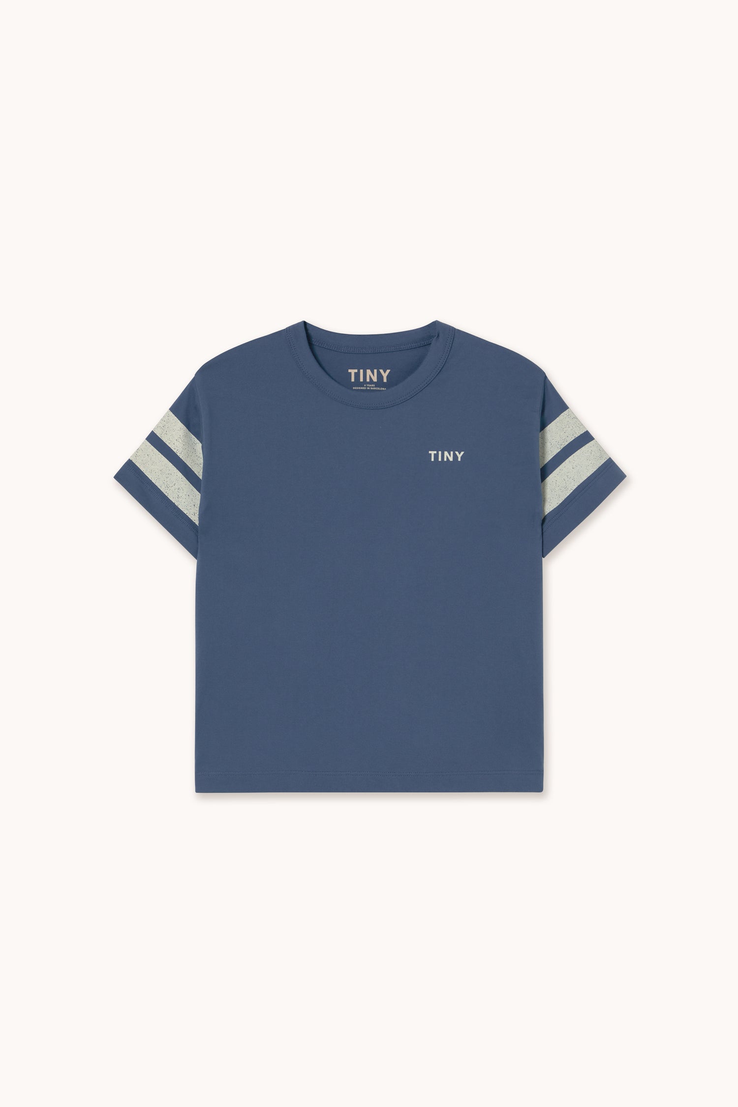 Tiny Cottons Stripes Logo Tee - Light Navy
