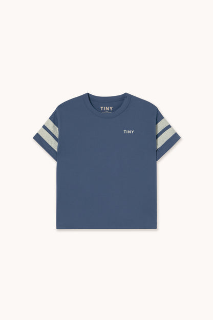 Tiny Cottons Stripes Logo Tee - Light Navy