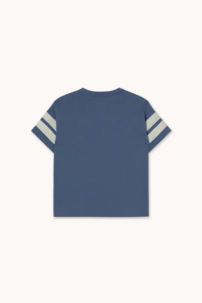 Tiny Cottons Stripes Logo Tee - Light Navy