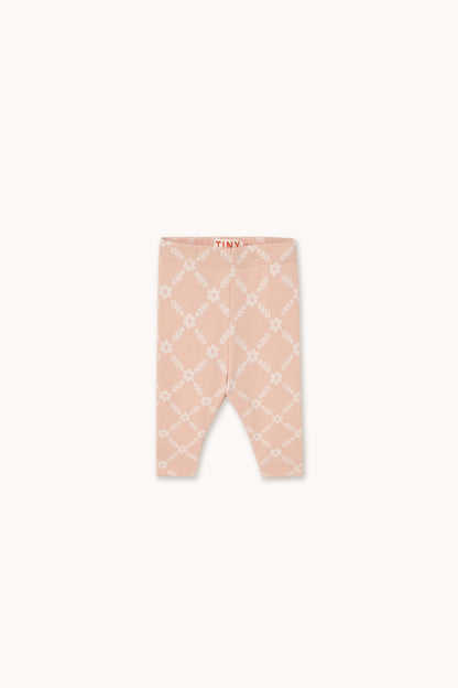 Tiny Cottons Flower Grid Rib Baby Pant - Wild Rose