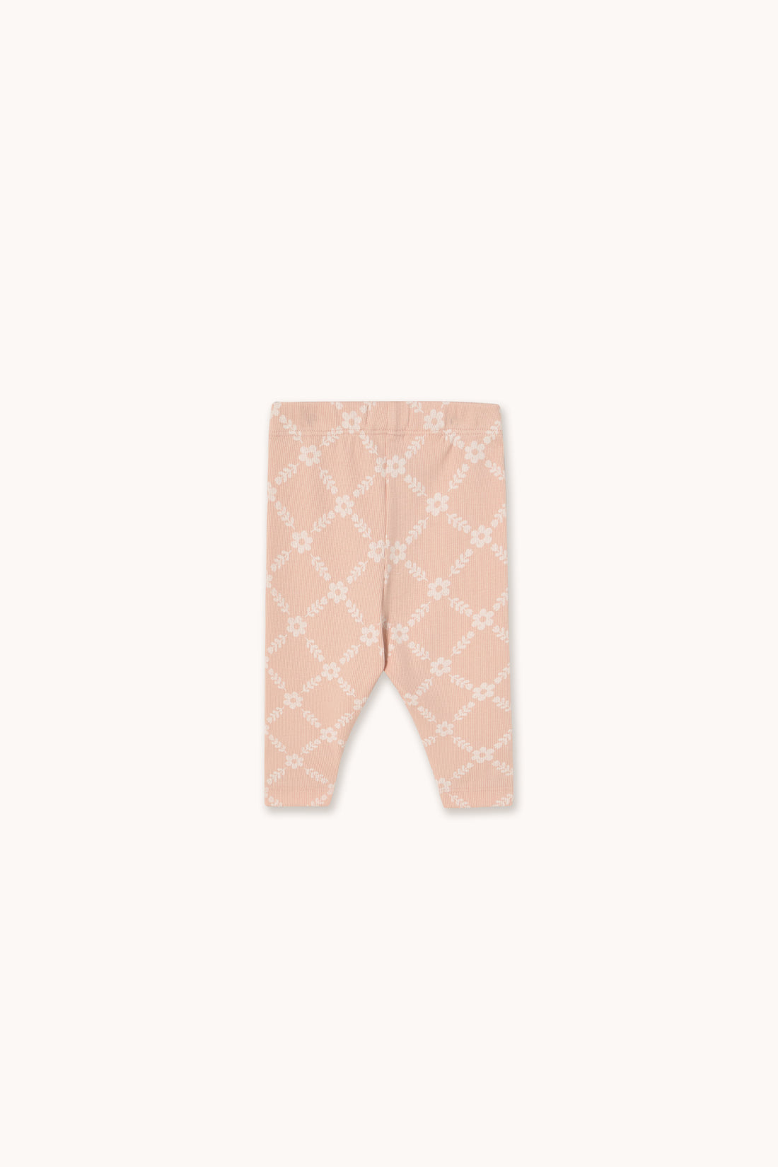 Tiny Cottons Flower Grid Rib Baby Pant - Wild Rose