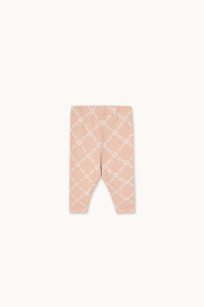 Tiny Cottons Flower Grid Rib Baby Pant - Wild Rose