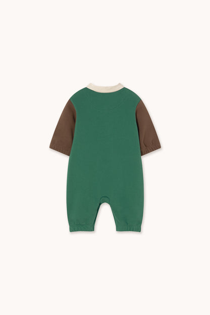 Tiny Cottons Color Block Polo One Piece - Dark Green