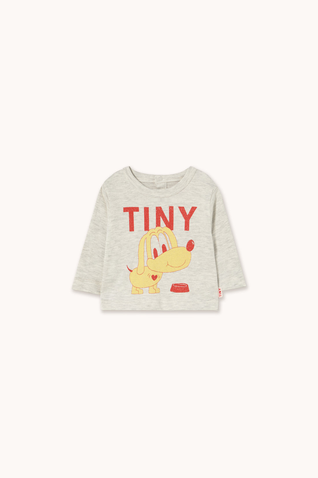 Tiny Cottons Puppy Graphic Baby Tee - Light Cream Heather