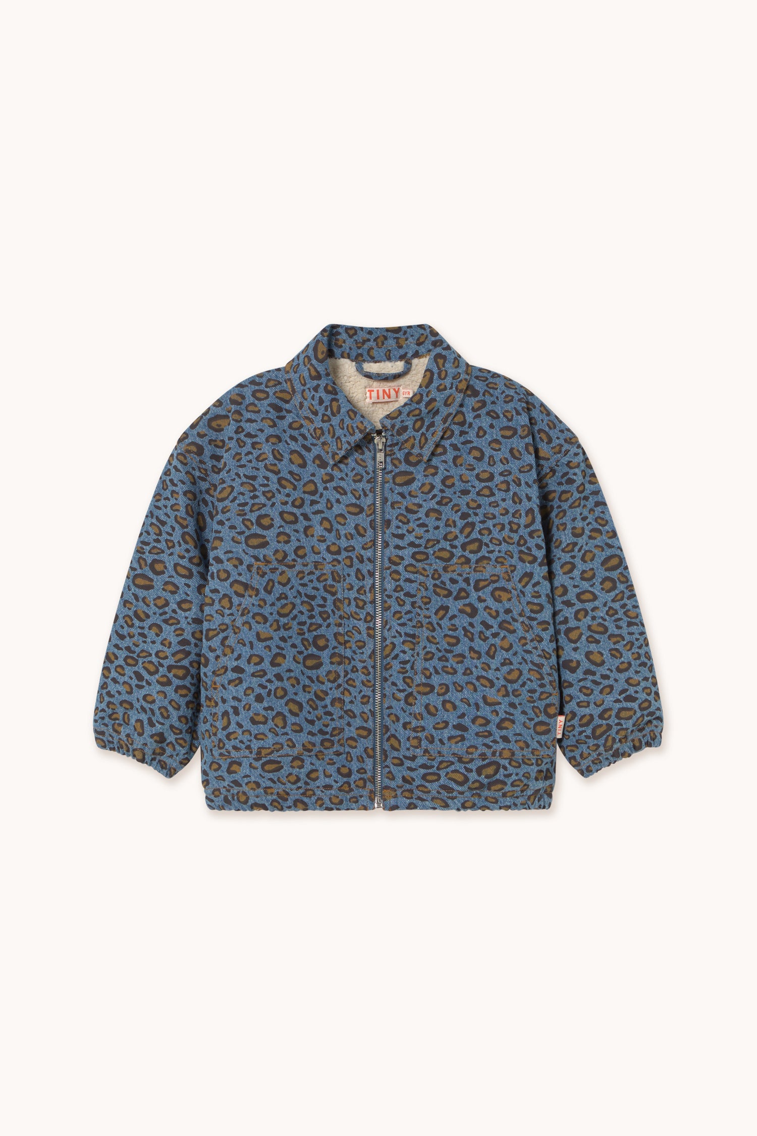 Tiny Cottons Animal Print Denim Jacket - Dark Blue