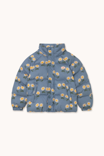 Tiny Cottons Winter Flowers Short Padded Jacket - Stone