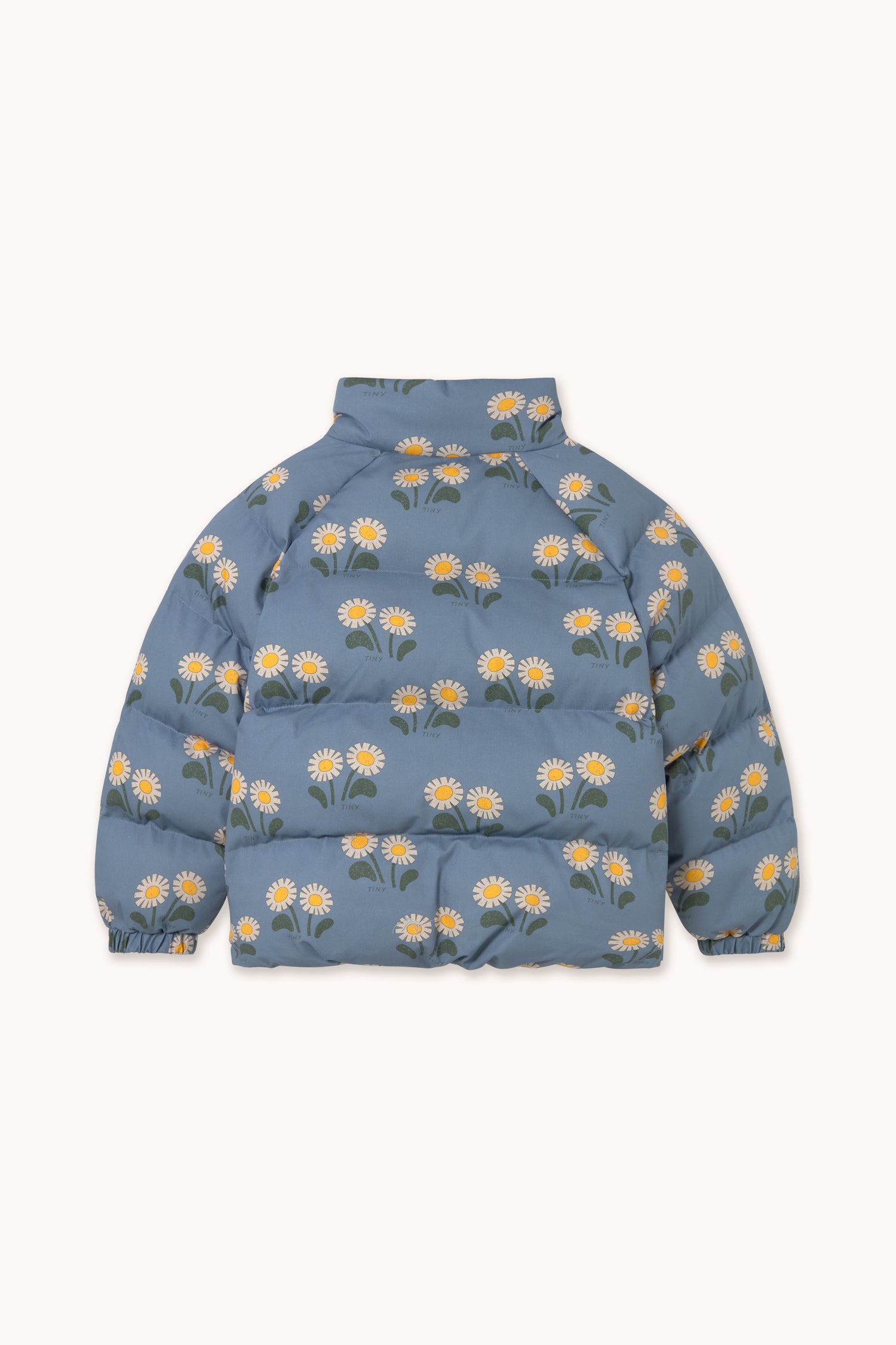 Tiny Cottons Winter Flowers Short Padded Jacket - Stone