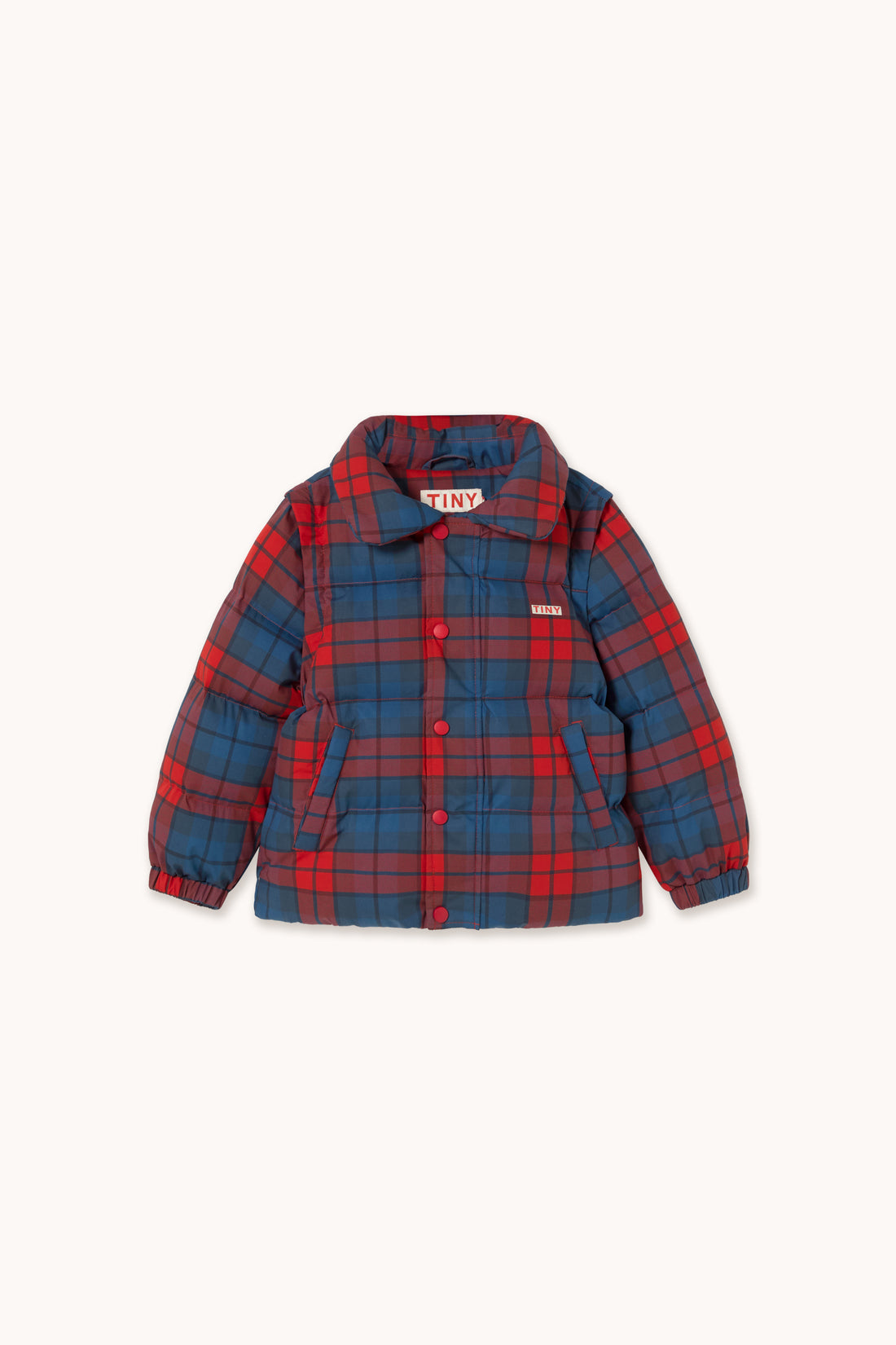 Tiny Cottons Check Short Padded Jacket - Multicolor