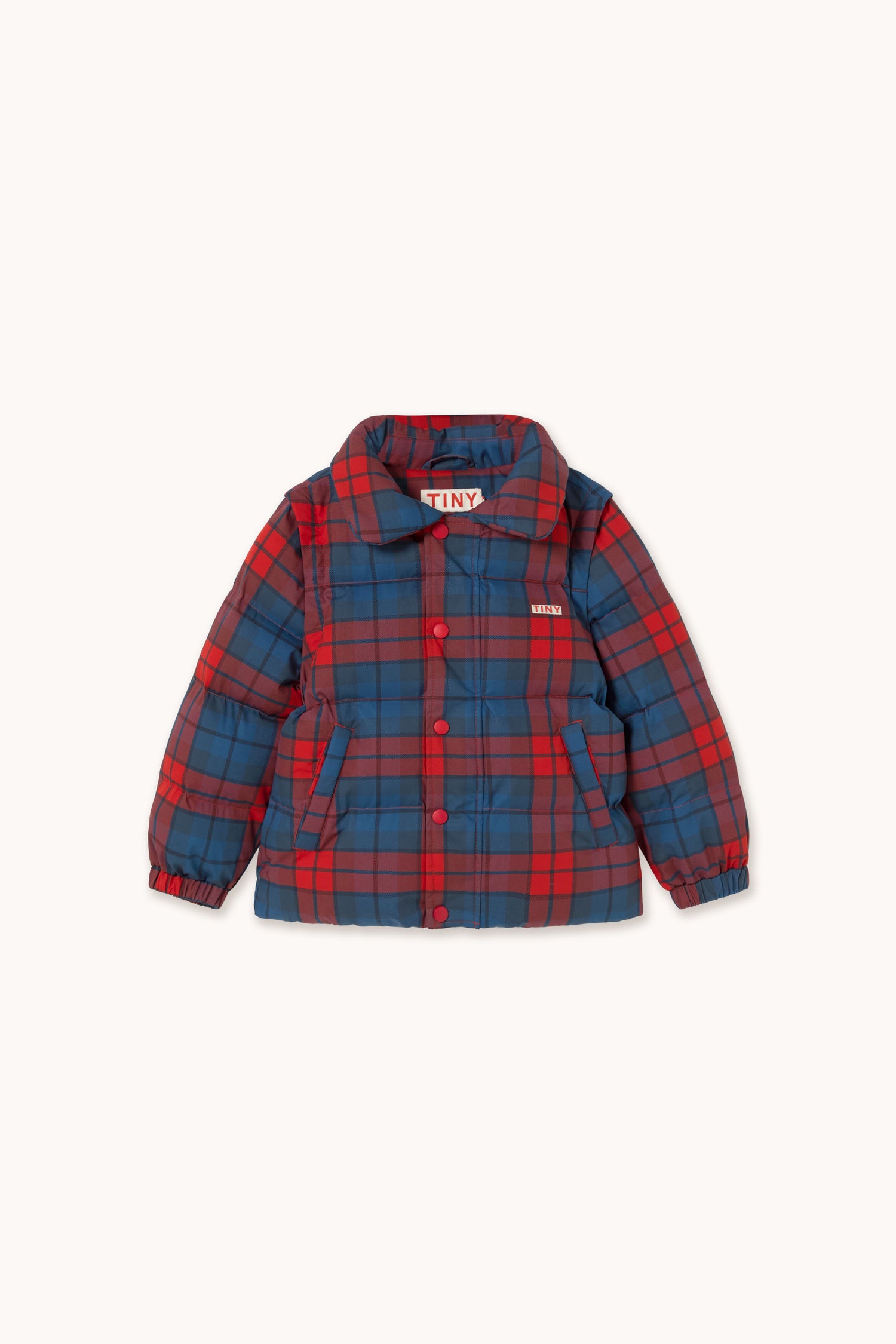 Tiny Cottons Check Short Padded Jacket - Multicolor