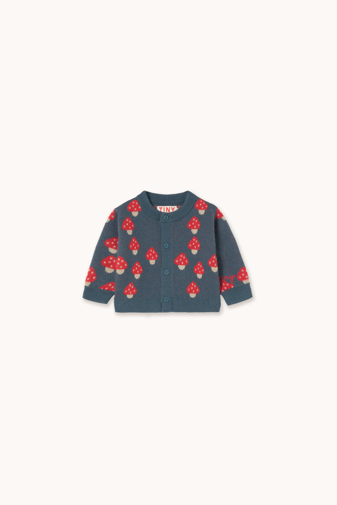 Tiny Cottons Tiny Mushrooms Baby Cardigan - Stone