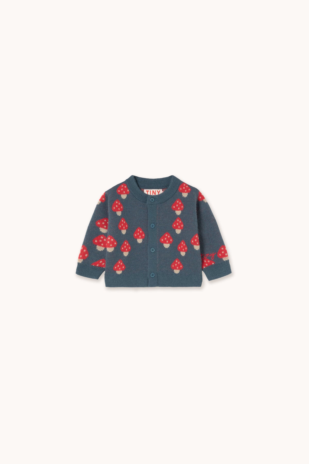 Tiny Cottons Tiny Mushrooms Baby Cardigan - Stone