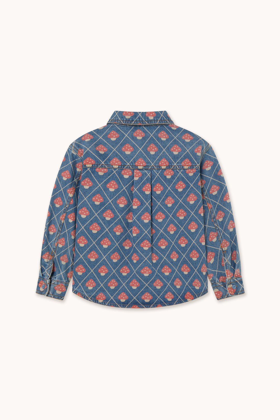 Tiny Cottons Mushrooms Denim Shirt - Denim Medium Wash