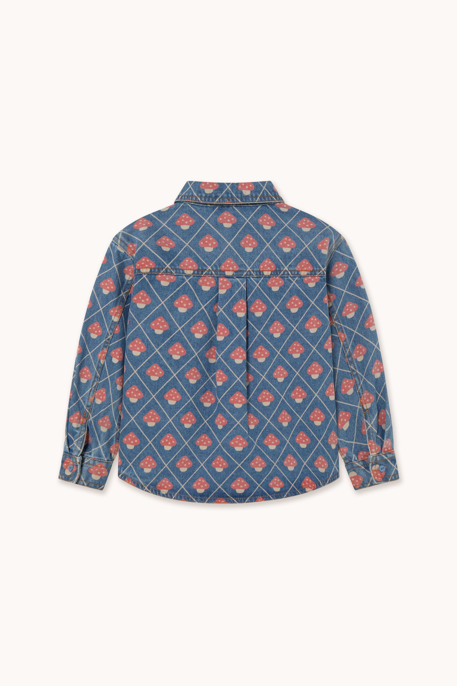 Tiny Cottons Mushrooms Denim Shirt - Denim Medium Wash