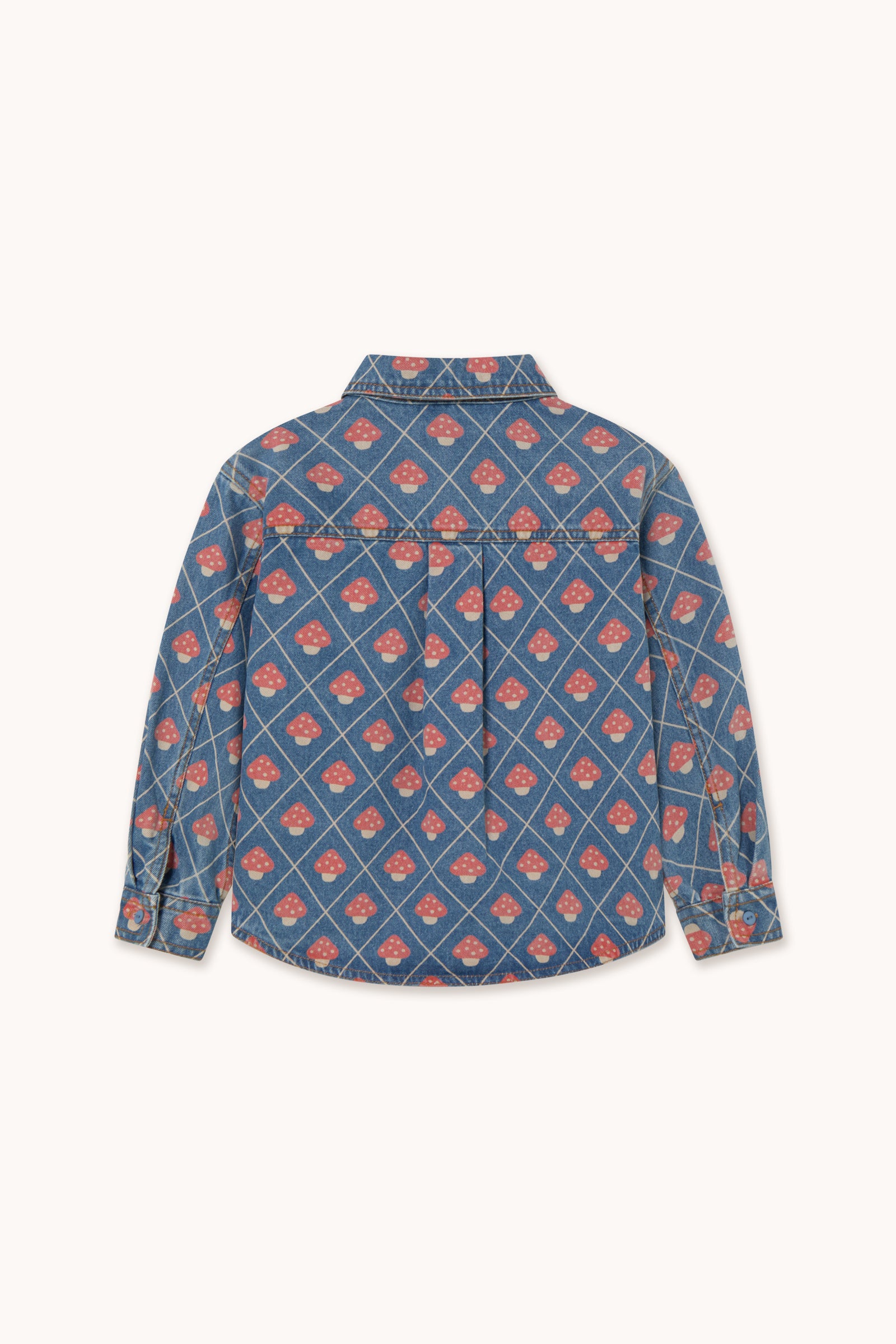 Tiny Cottons Mushrooms Denim Shirt - Denim Medium Wash