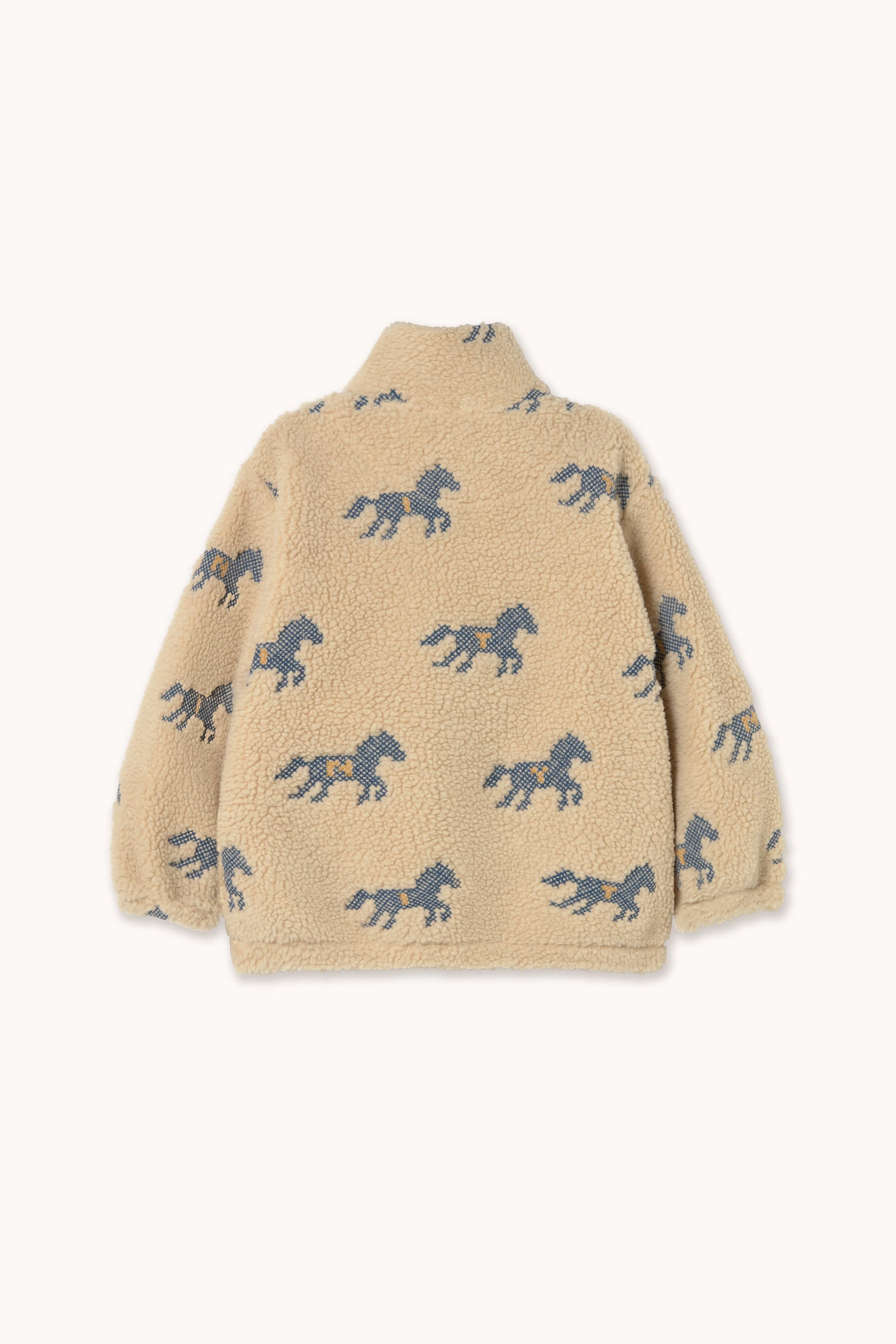 Tiny Cottons Horses Sherpa Sweatshirt - Vanilla