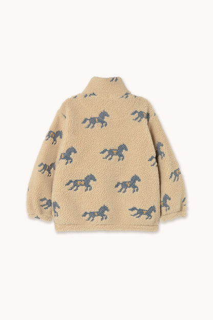 Tiny Cottons Horses Sherpa Sweatshirt - Vanilla