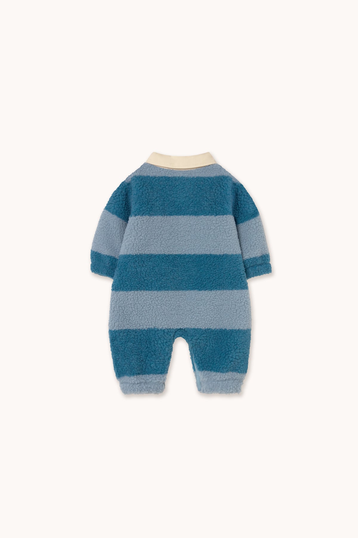 Tiny Cottons Blue Stripes Sherpa One Piece - Denim Blue
